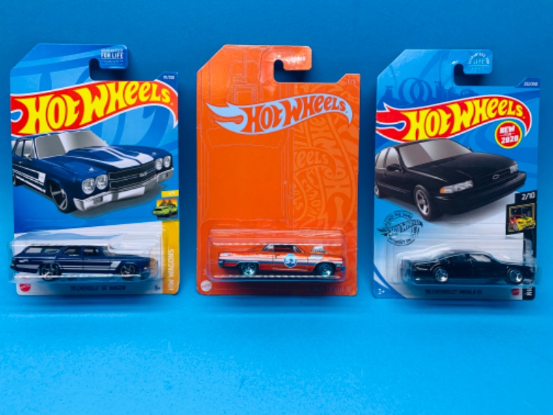 Photo 1 of 804629…hot wheels die cast Chevy chevelles and impala toy cars in original packages 