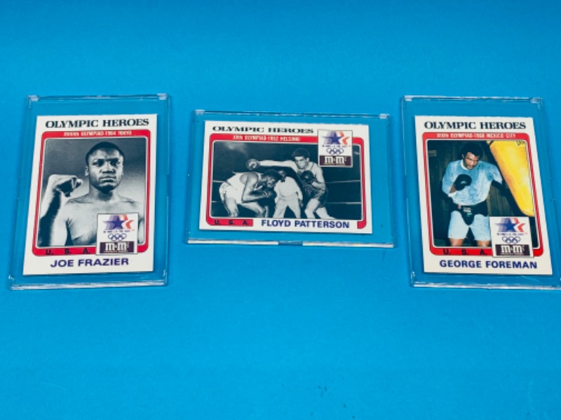 Photo 1 of 804691…Olympic boxing heroes trading cards m and m’s in plastic cases 
