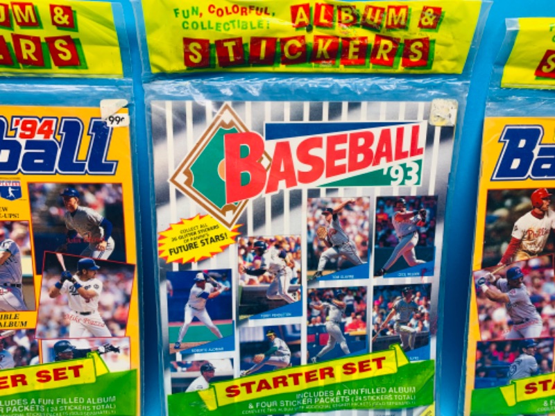 Photo 2 of 804693…3 sealed vintage panini baseball album and stickers starter sets in packages 