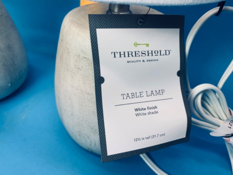 Photo 2 of 804701…2 threshold table lamps with tags 