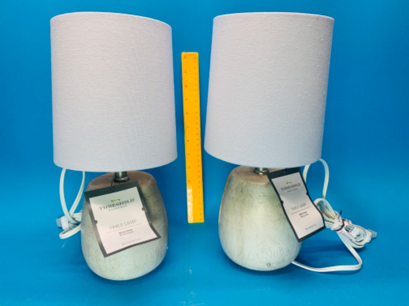 Photo 1 of 804701…2 threshold table lamps with tags 