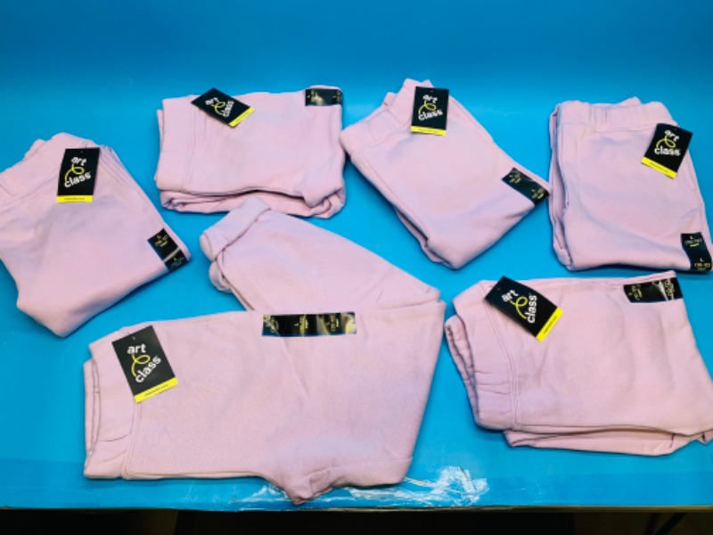 Photo 3 of 804709… 6 pairs of girls violet/ pink jogger sweats size large 10/12 with tags $15 each x 6= 90.00