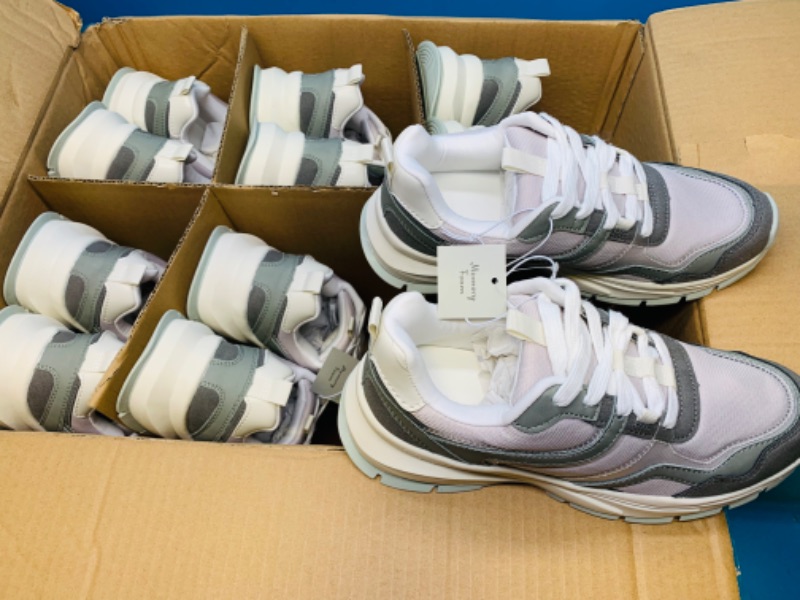 804823…6 pairs of ladies size 7.5 memory foam sneaker shoes 