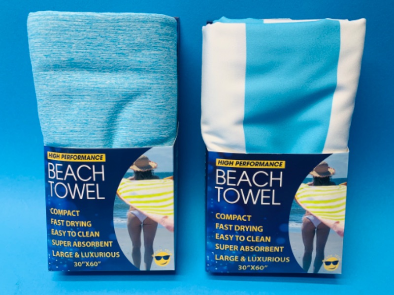 Photo 1 of 804882…2 compact super absorbent beach towels 30 x 60”