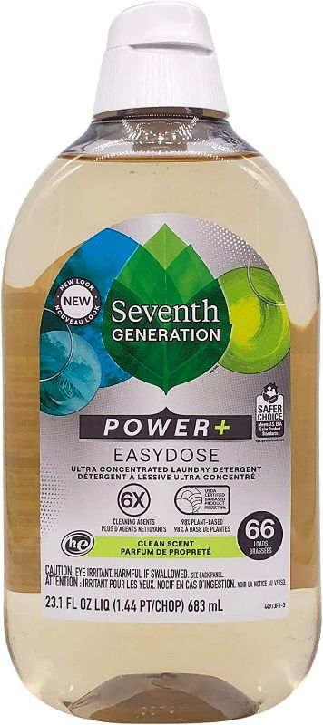 Photo 1 of Seventh Generation Laundry Detergent, 23 oz (66 Loads) Ultra Concentrated EasyDose, Power+ Fresh Scent NEW 