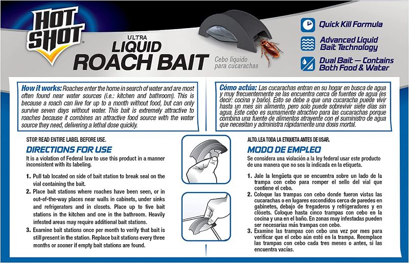 Photo 2 of Hot Shot Ultra Liquid Roach Bait, Kills Large and Small Roaches, (6 Pack of 3)