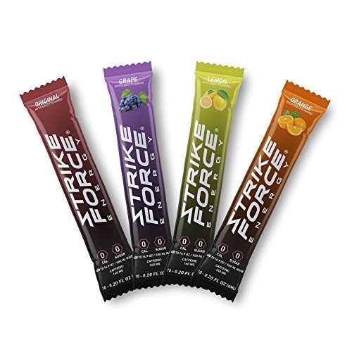 Photo 3 of Strike Force Energy Drink Mix - 4 Flavor Variety Pack - Natural Tasting Caffeine Drink - Turn Any Drink into a Healthy Energy Drink - Zero Calories, Keto Friendly, Sugar Free, Pre Workout (40 Liquid Packets) NEW 