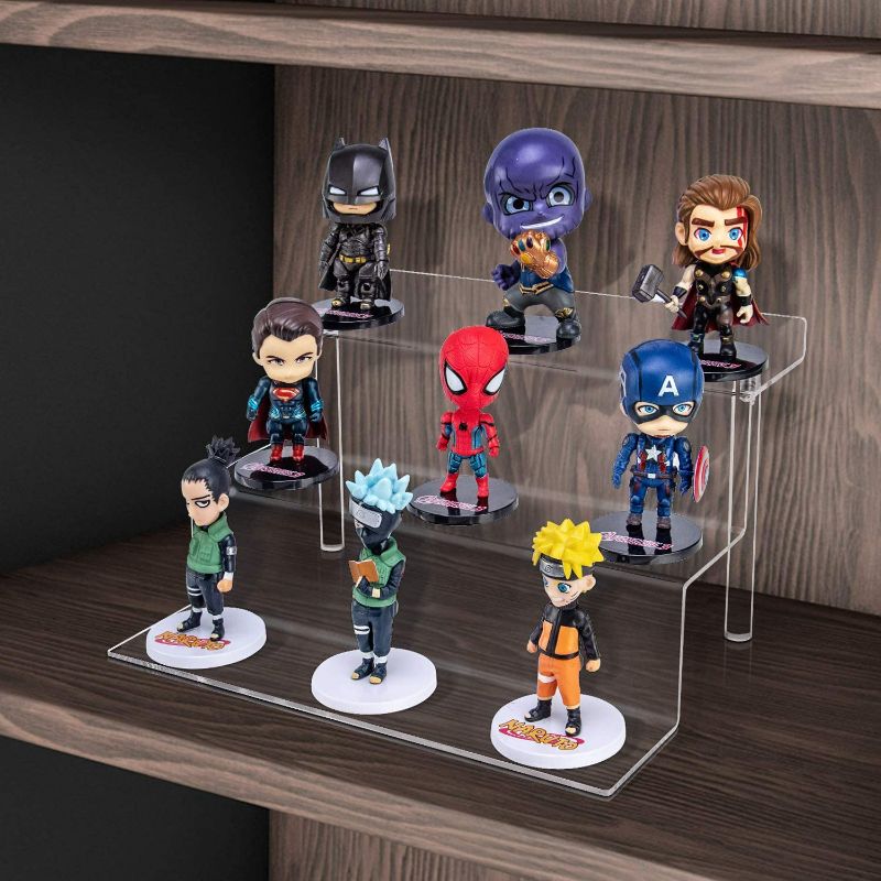 Photo 2 of YestBuy Acrylic Risers Display Stand for Pop Figure, Clear 3 Tier Cupcake Stand, Dessert Display Stand for Display Or Collections NEW 