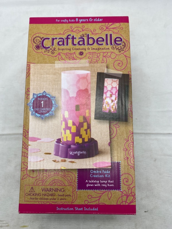 Photo 5 of Craftabelle – Ombre Fade Creation Kit – Lampshade Decorating Kit – 323pc LED Lamp Set with Fabric & Accessories – DIY Arts & Crafts for Kids Aged 8 Years NEW 