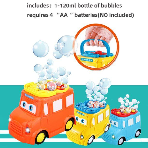 Photo 2 of Portable Bus Bubble Machine Electric One Button Bubble Blowing Machine Children Summer Outdoor Toys NEW 