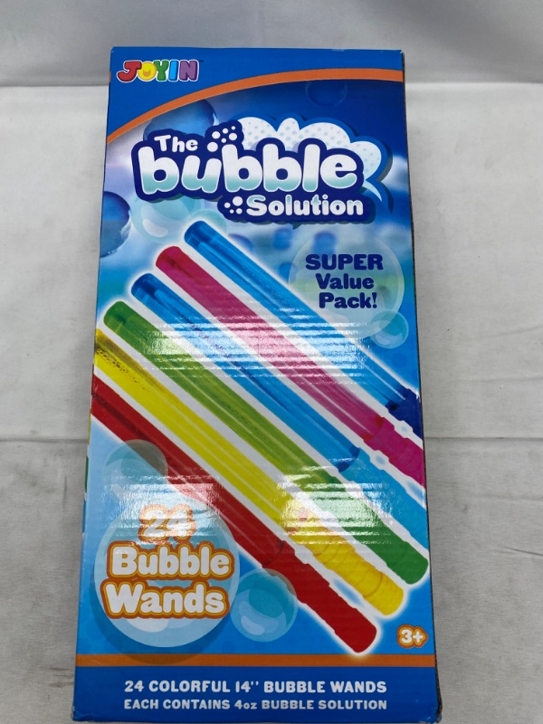 Photo 3 of JOYIN 24 Pack 14’’ Big Bubble Wands Bulk (2 Dozen) for Summer Toy, Outdoor / Indoor Activity Use, Easter, Bubbles Party Favors Supplies for Kids NEW