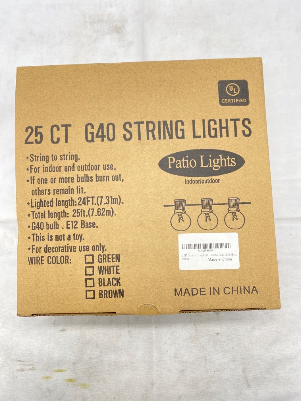 Photo 4 of 25 Ct G40 String Lights - Globe String Lights for Backyard, Patio, Porch, Garden - Decorative Outdoor Hanging Lights new 