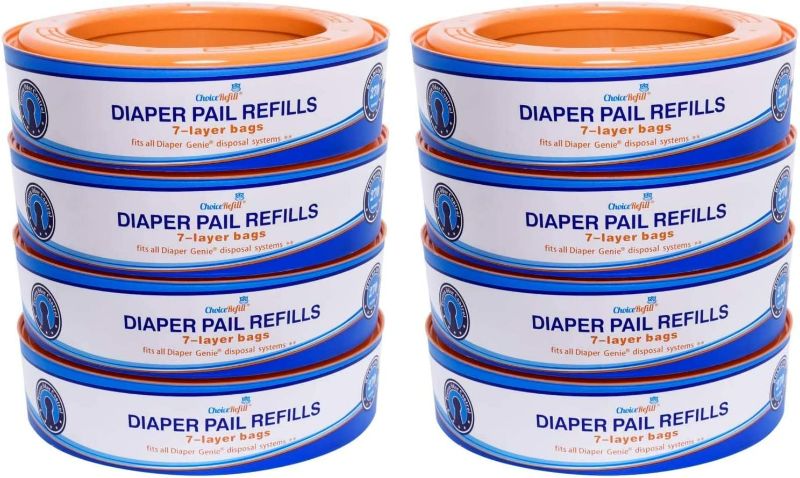 Refill Compatible with Diaper Genie Pails, 8-Pack, 2160 count NEW 