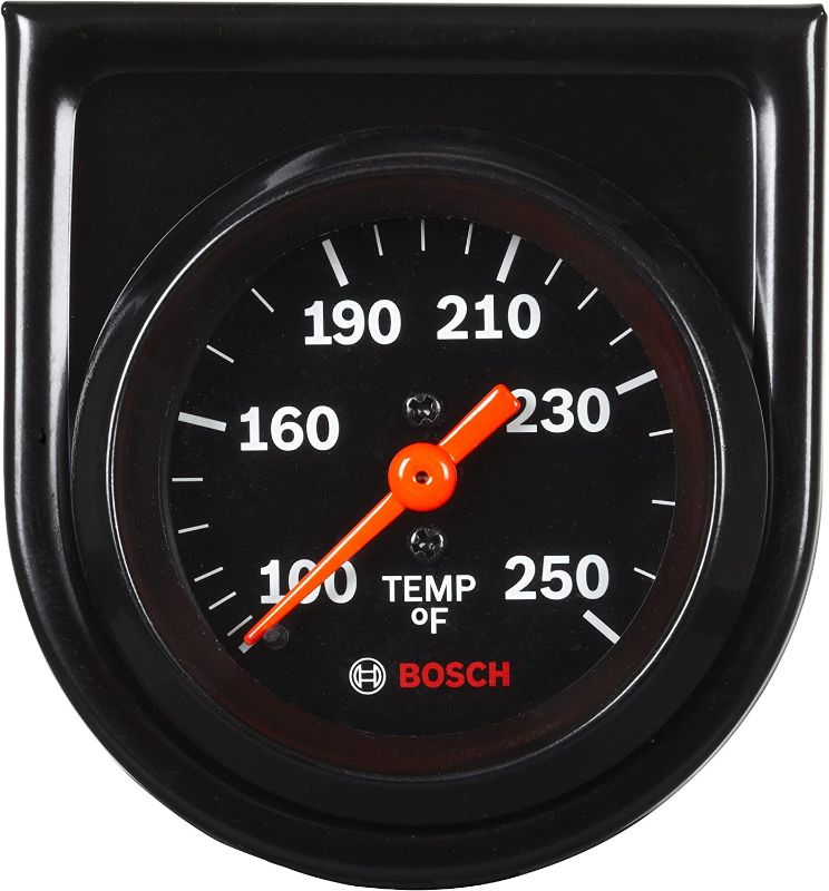 Photo 1 of Bosch SP0F000053 Style Line 2" Mechanical Water/Oil Temperature Gauge (Black Dial Face, Black Bezel) NEW 