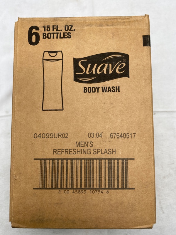 Photo 2 of 6 Pack Suave Men Liquid Body Wash & Shower Gel Refreshing Splash  Fragrance, 15 oz