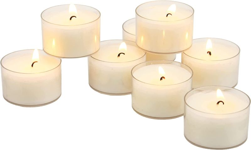 Photo 1 of Stonebriar 192 Pack Unscented 6 to 7 Hour Extended Burn Time Clear Cup Tea Light Candles NEW 