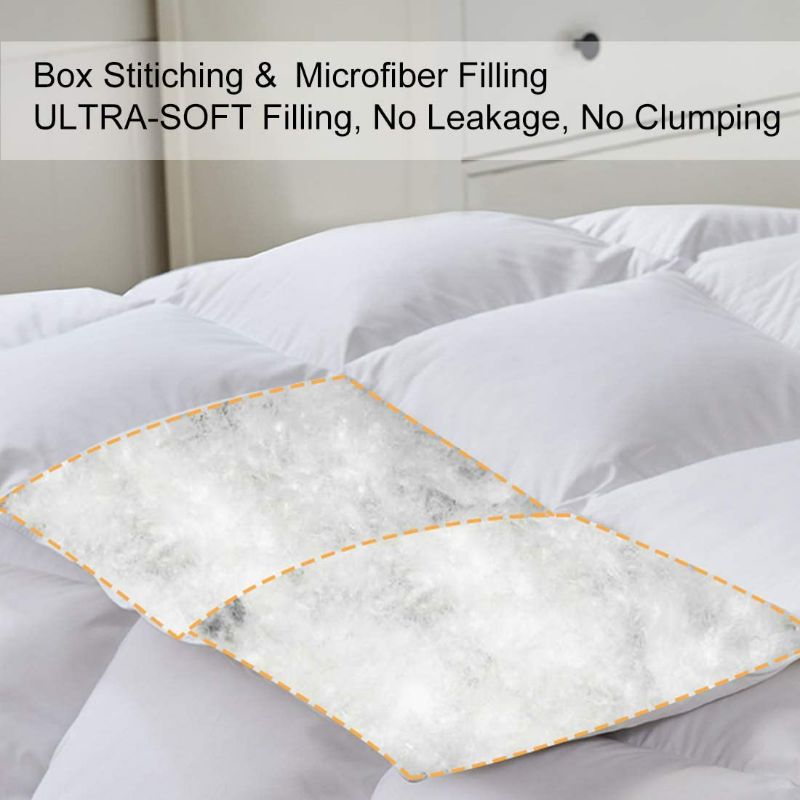 Photo 3 of COHOME Twin/Twin XL 2100 Series Cooling Down Alternative Comforter - Quilted Duvet Insert with Corner Tabs All-Season - Soft Luxury Hotel Comforter - Reversible - Machine Washable - White NEW 