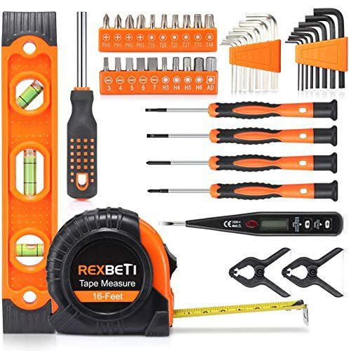 Photo 2 of rexbeti 169-piece premium tool kit with 16 inch tool bag, steel home repairing tool set, large mouth opening tool bag with 19 pockets NEW 