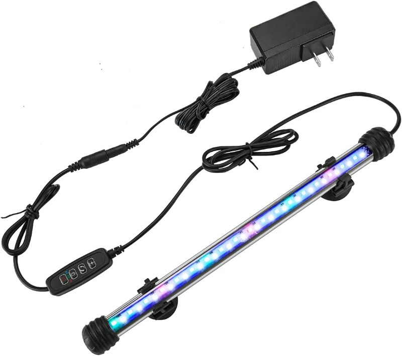 Photo 1 of GreenSun LED Aquarium Light, Fish Tank Light with Timing Control, IP68 Submersible Waterproof Strip Bar Light, RGB Color Changing,