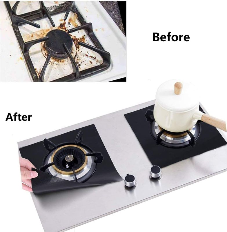Photo 3 of Reusable Gas Stove Burner Covers - 8 Pack Upgrade Double Thickness 0.2mm Non-Stick Stovetop Burner Liners Gas Range Protectors Size 10.6x 10.6 Inch Cuttable Dishwasher Safe Easy to Clean NEW 