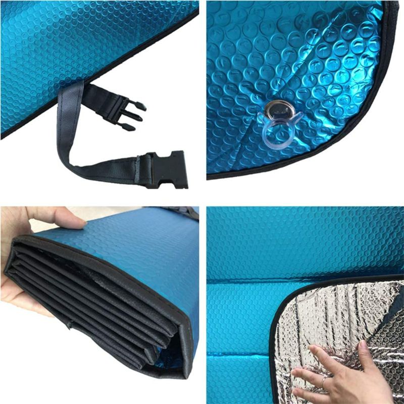 Photo 2 of Car Windshield Sunshade-ThickenBubble Block Heat and Sun UV Rays,Front Windshield Sun Shade,Sun Visor for Car- Keeps Your Vehicle Cool  (Blue) NEW 