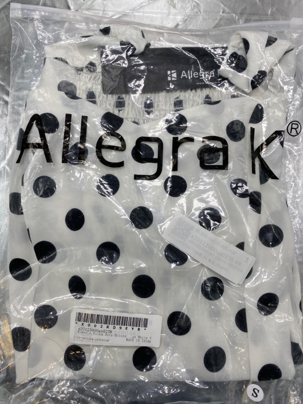 Photo 3 of Allegra K Women's Polka Dots Top Ruffle Neck Long Sleeve Vintage Office Blouse (S)