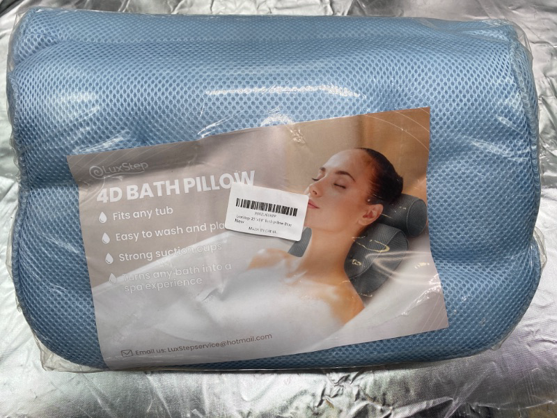 Photo 4 of Bath Pillow, Tencel Spa Bathtub Pillow, Ultra Soft Bath Pillows for Tub Neck and Back Support, Quick Dry Bath Tub Pillow Headrest for Bathtub, Machine Wash - Light Blue