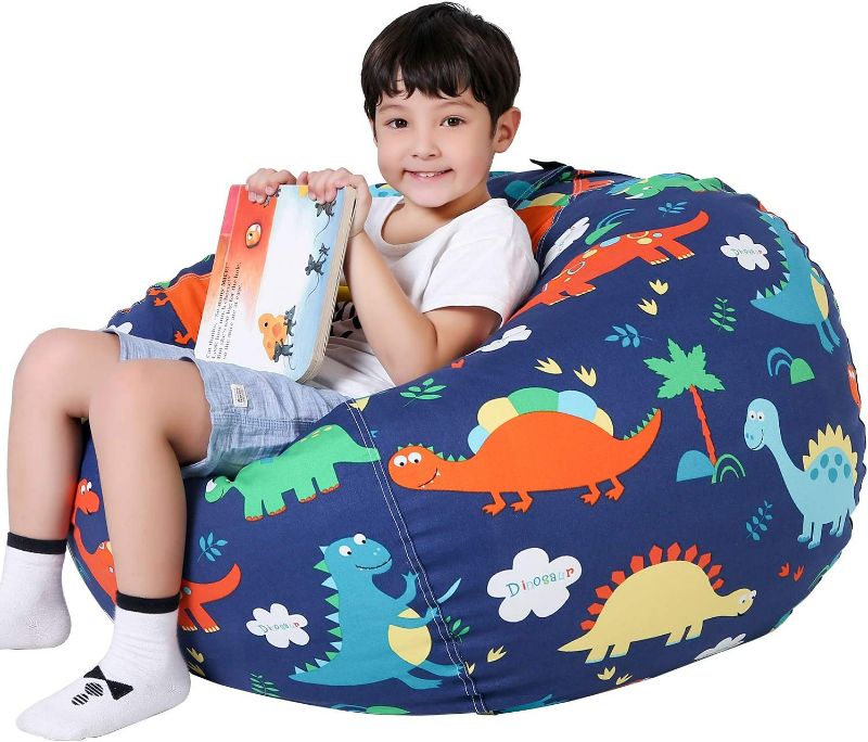 Photo 1 of Stuffed Animal Storage Bean Bag Chair for Kids, Zipper Storage Bean Bag for Organizing Stuffed Animals, Dinosaur Bean Bag Chair Cover, (No Beans)Large NEW 