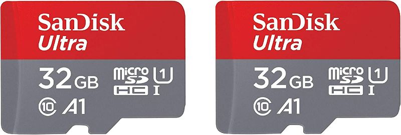 Photo 1 of SanDisk 32GB 2-Pack Ultra MicroSDHC UHS-I Memory Card (2x32GB) - SDSQUAR-032G-GN6MT NEW 