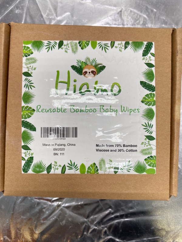 Photo 4 of Hiamo Reusable Baby Wipes - 24 Pack - Made from A Bamboo and Cotton Blend - Machine Washable and Eco Friendly - 5.9 X 5.9 Inches NEW 