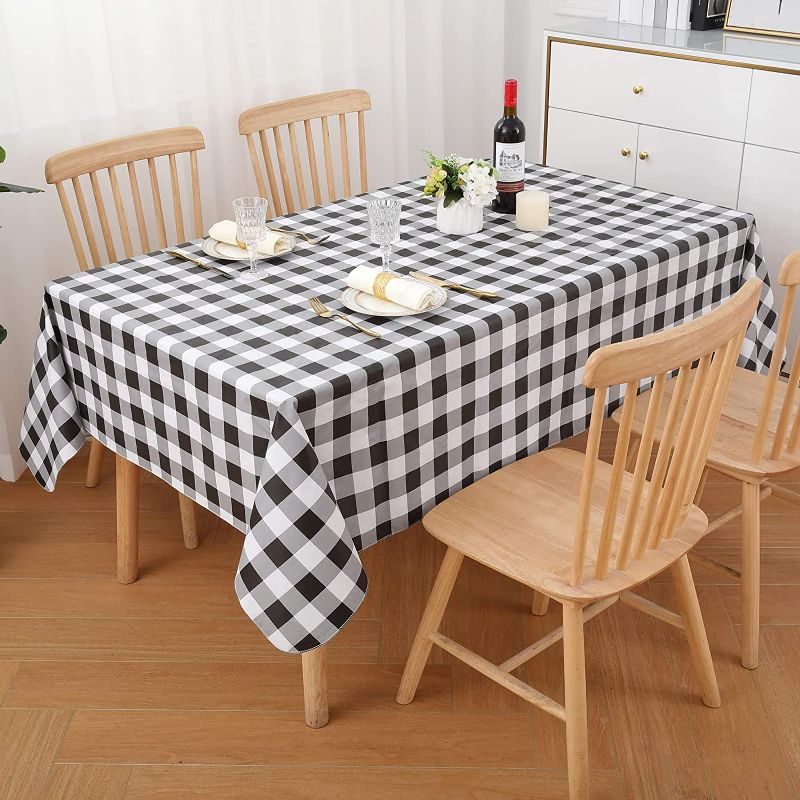 Photo 1 of 60x120  Table Cloth?Oil Stain Prevention Table Cloth for Pinics and Parties?Black and White?NEW 