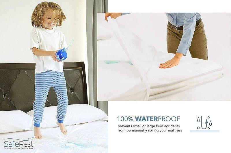 Photo 3 of Full Waterproof Mattress Protector - Fitted Mattress Pad Cover - Bedding Essentials for College Dorm Room, New Home, First Apartment - Cotton Terry, Waterproof Mattress Cover Protector NEW 