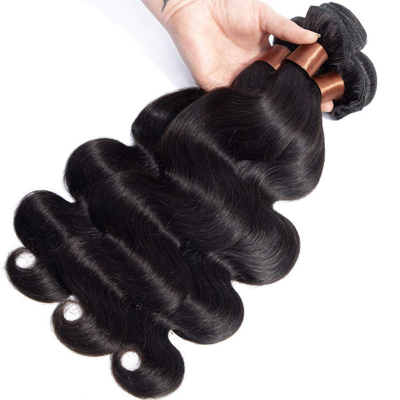 Photo 1 of BLACKMOON HAIR 12 14 16 Inch Brazilian Virgin Body Wave Hair 3 Bundles Unprocessed Virgin Human Hair Extensions Hair Weave Natural Black Color (100+/-5g)/Bundle NEW