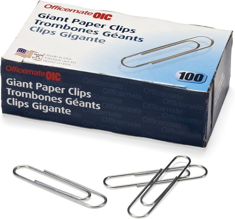 Photo 3 of Officemate Giant Paper Clips, Pack of 10 Boxes of 100 Clips Each (1,000 Clips Total) NEW 