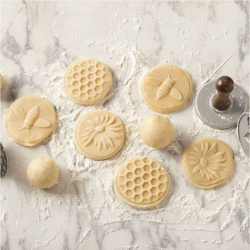 Photo 2 of Nordic Ware Cast Cookie Stamps Honeybee, 3 count, Silver