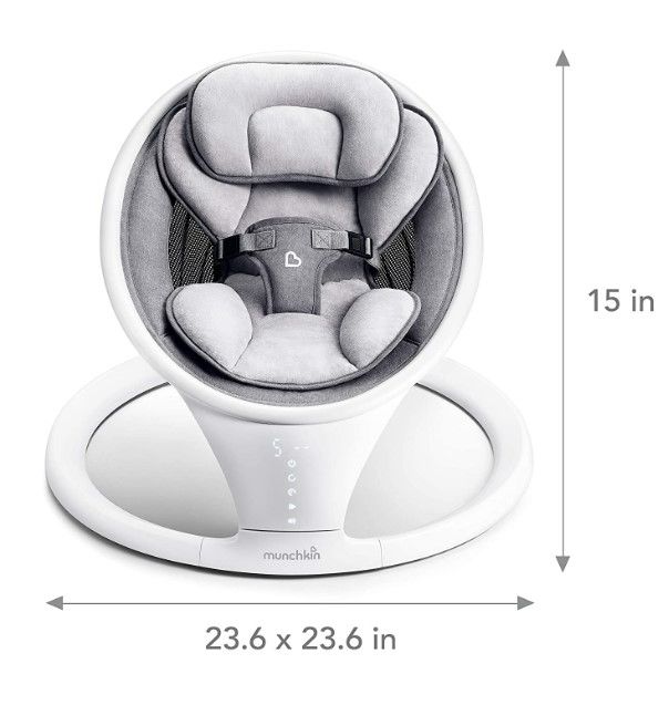 Photo 3 of Munchkin Bluetooth Enabled Lightweight Baby Swing with Natural Sway in 5 Ranges of Motion, Includes Remote Control