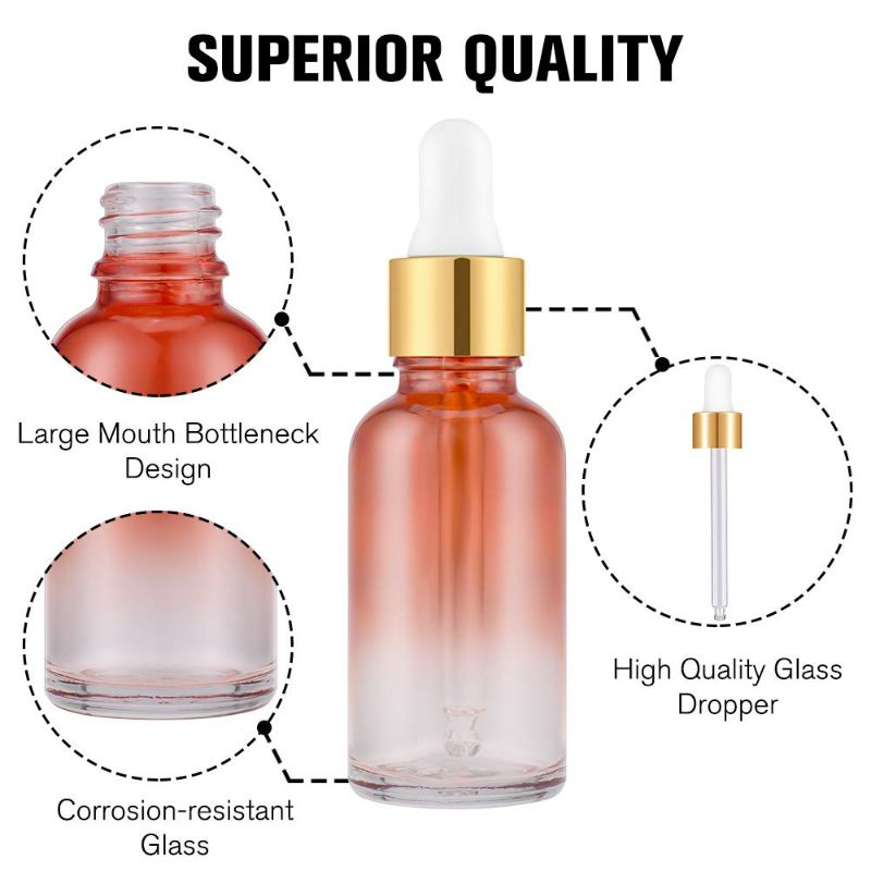 Photo 4 of Pretty Care Eye Dropper Bottle 2 oz ( 63 Pack Rainbow Glass Bottles 60ml with Golden Caps, 2 Extra Eye Droppers, 120 Labels, 10 Funnel & Measured Pipettes) Empty Tincture Bottles for Essential Oils