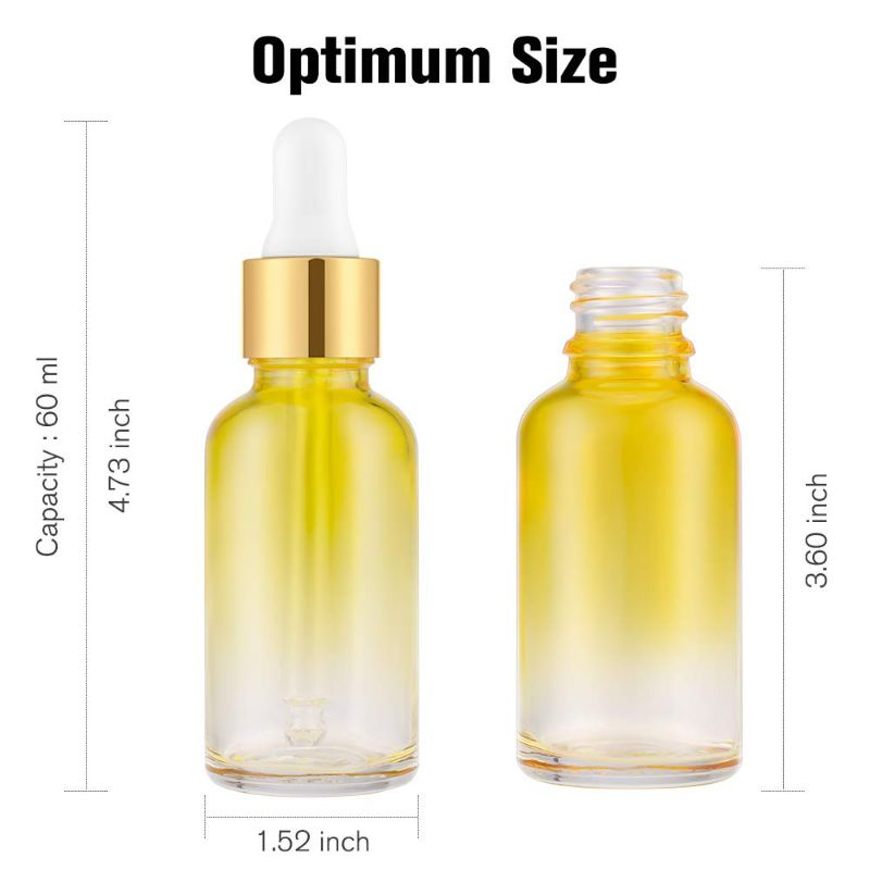 Photo 3 of Pretty Care Eye Dropper Bottle 2 oz ( 63 Pack Rainbow Glass Bottles 60ml with Golden Caps, 2 Extra Eye Droppers, 120 Labels, 10 Funnel & Measured Pipettes) Empty Tincture Bottles for Essential Oils