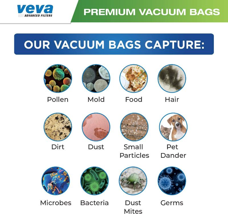 Photo 3 of (4x5 TOTAL to 20) Pack VEVA Premium HEPA Vacuum Bags Type Q Cloth Bag compatible with Kenmore Sears canister vacuum cleaners replacement Style C, CQ, 5055, 50557, 50558, 53292, 53291 bags