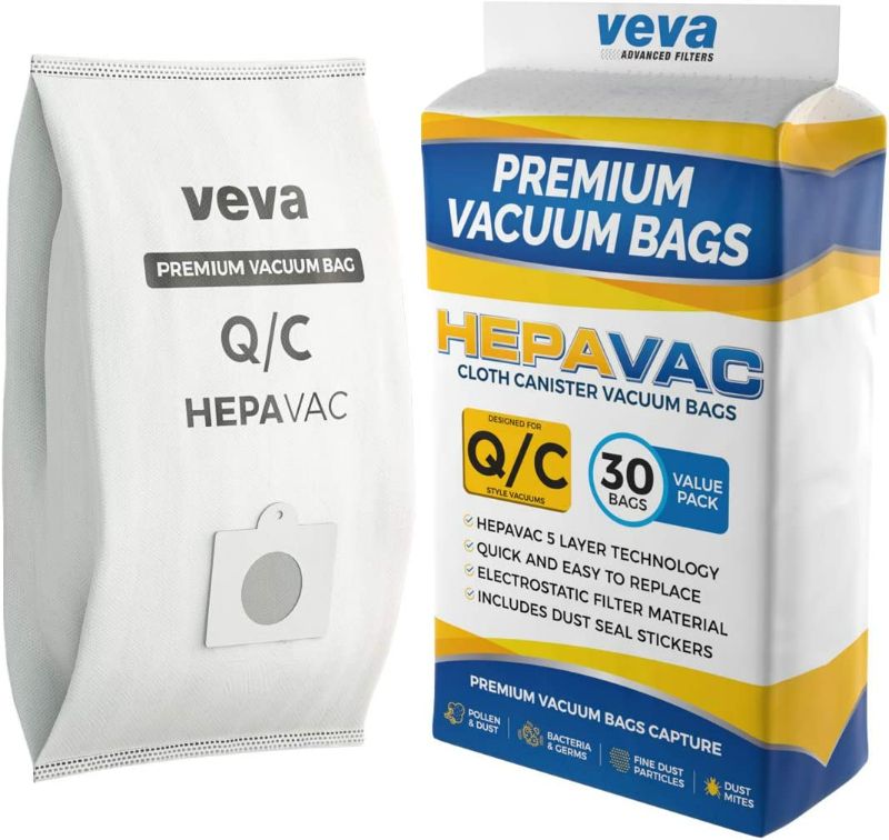 Photo 1 of (4x5 TOTAL to 20) Pack VEVA Premium HEPA Vacuum Bags Type Q Cloth Bag compatible with Kenmore Sears canister vacuum cleaners replacement Style C, CQ, 5055, 50557, 50558, 53292, 53291 bags
