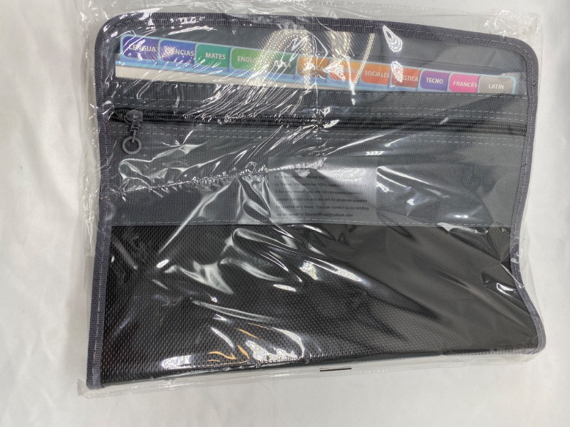Photo 1 of Sooez 13 Pocket Expanding File Folder with Zipper Closure, Accordion File Folder Document Organizer Expanding Zip File Folder with Sticky Labels, Letter A4 Paper Document Accordion Folder, Black Item Dented but Functional NEW 