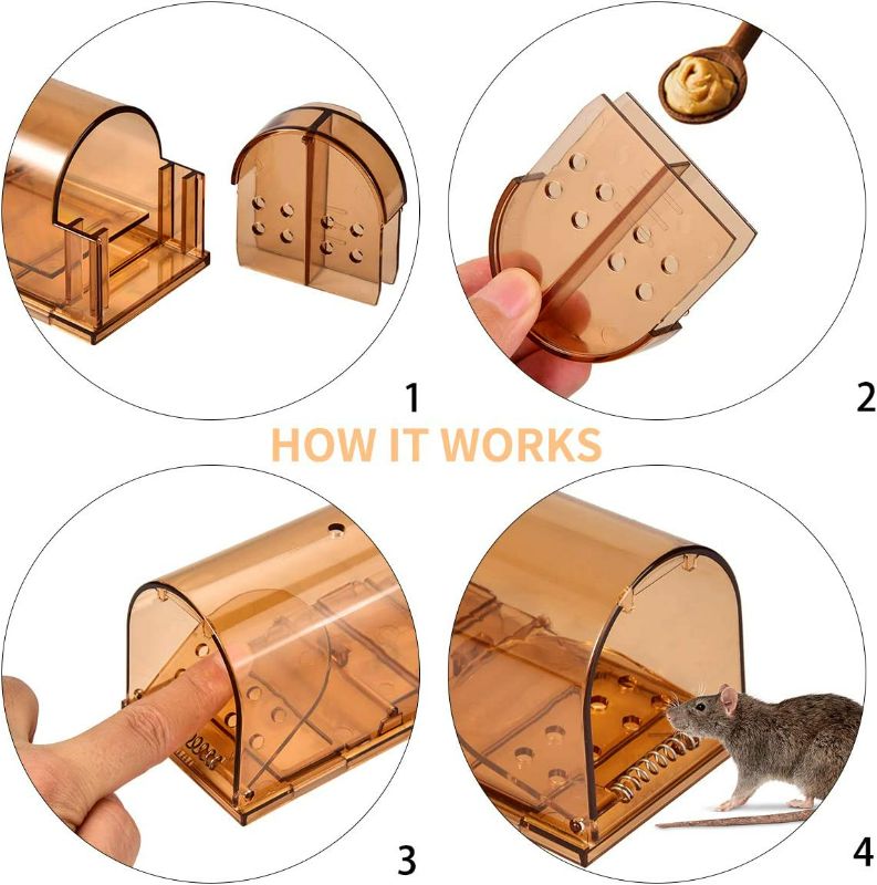 Photo 1 of Mouse Traps Indoor for Home - Mouse Trap Easy to Set, Reusable and Effective No Kill Mouse Traps,Catch and Release Mouse Traps,Safe for Family and Pet Indoor/Outdoor-2 Pack, NEW 