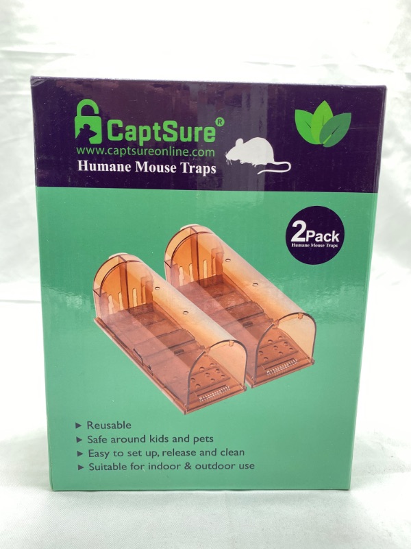 Photo 1 of Mouse Traps Indoor for Home - Mouse Trap Easy to Set, Reusable and Effective No Kill Mouse Traps,Catch and Release Mouse Traps,Safe for Family and Pet Indoor/Outdoor-2 Pack, NEW 