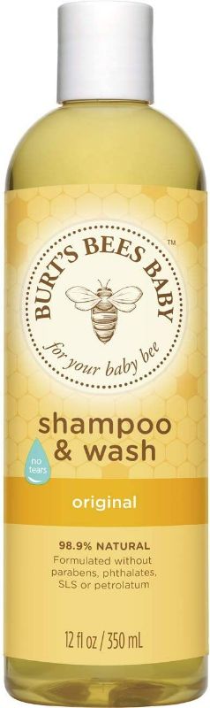 Photo 1 of (2 PK)  Burt's Bees Baby Shampoo & Wash, Original Tear Free Baby Soap - 12 Ounce Bottle (Container have a slight Dent) NEW 