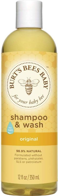 Photo 1 of (2 PK)  Burt's Bees Baby Shampoo & Wash, Original Tear Free Baby Soap - 12 Ounce Bottle (Container have a slight Dent) NEW 