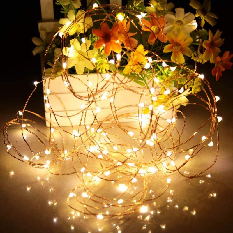 Photo 3 of  Fairy Lights Battery Operated, 5 Pack Mini Battery Powered Copper Wire Starry Fairy Lights for Bedroom, Christmas, Parties, Wedding, Centerpiece, Decoration NEW