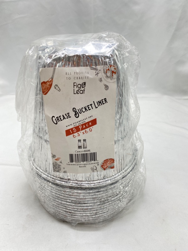 Photo 3 of (15 Pack) Grease Bucket Liner Compatible with Pit Boss Grills 67292 Foil,  6.3” x 6.0” l Disposable Aluminum NEW