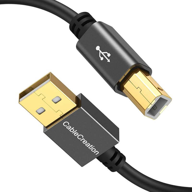 Photo 1 of 2 Pack USB Printer Cable 10 FT, USB 2.0 A Male to B Male Scanner Cord, USB MIDI Cable NEW 