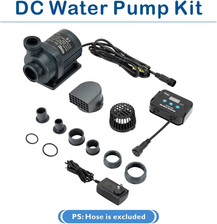 Photo 1 of Hygger 24V DC Water Pump Submersible Saltwater Aquarium Sump Pump with LCD Display Controller, waterfall 2120GPH