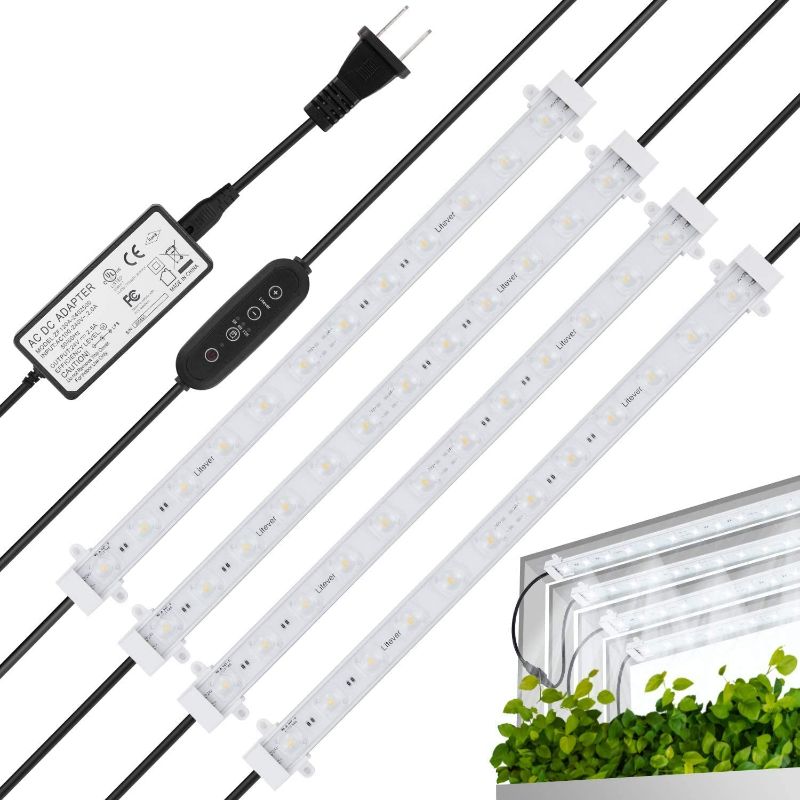 Photo 1 of Litever Grow LED Light Strip Kits for Plants, 45W, Full Spectrum White Grow Lights, Easy Installation. Good for Indoor Plant Grow Shelf, Greenhouse, Grow Cabinets NEW 